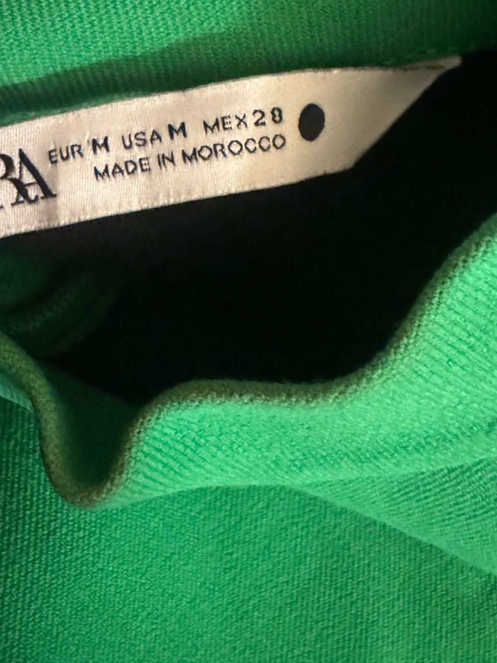 Zara Bright Neon Green Mock Neck Mini Dress - Picture 2 of 7